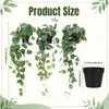 Juinte 3 Pcs Fake Hanging Plant with Pot Faux Pothos