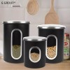 Kitchen 3-piece Airtight Kitchen Canister Set-Stainless Steel with Anti-fingerpri