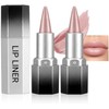 Erinde 2PCS Delineadores de Labios con Brillo, Fáciles de Aplicar,