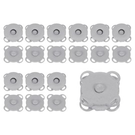 sourcing map 10 Sets Magnetic Snap 0.55 Inch Metal Fasteners Sew on Magnets Clasps Replacement Magnetic Closures for Purses Clothing Totes Bags Wallet Fabric Sewing DIY Crafts, Grey