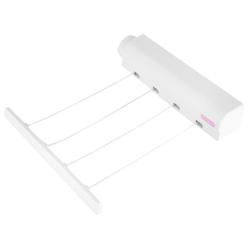 Nikou Retractable Washing Line, 3.2 m 4-Wire Clothes Airer, Wall