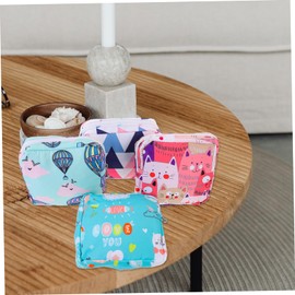 DOITOOL 4pcs Tampon Bag Portable Sanitary Napkin Pouches for Girls Cute Oxford Cloth Period Storage Bags for Coins Cards More Durable Convenient Zipper Design Students and Travel