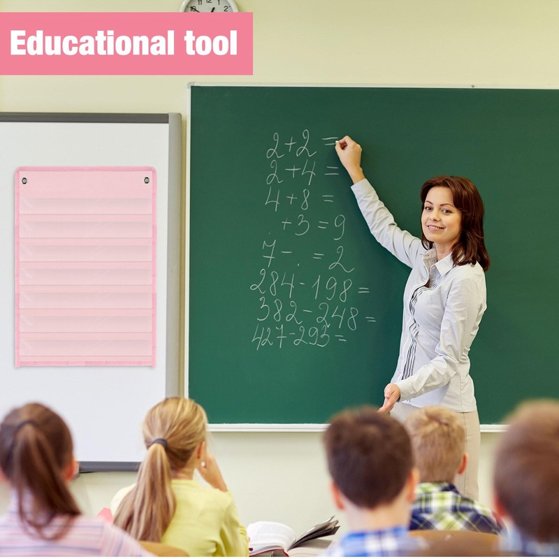 4 Pcs Magnetic Pocket Chart Standard Classroom with 40 Pcs