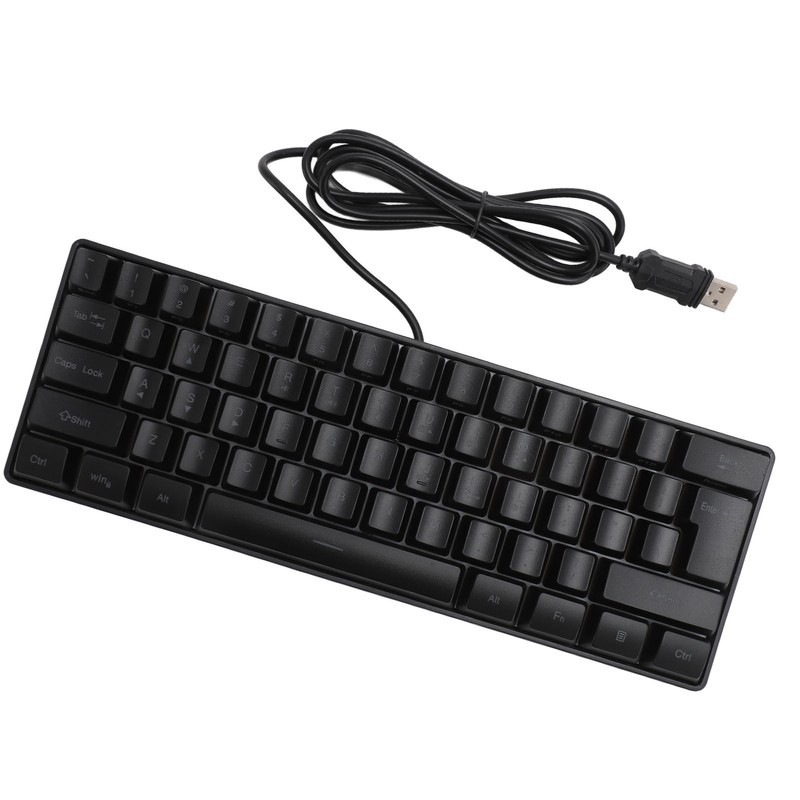 USB Wired Gaming Keyboard 60 Percent RGB Backlight 61 Keys