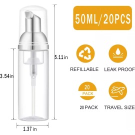 Suptikes Botella Dispensadora De Jabón En Espuma De 60 Ml, 20 Piezas