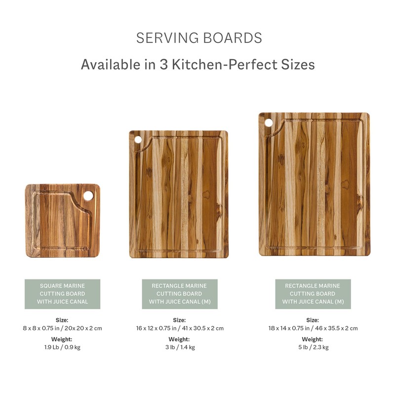 Teakhaus Teak Cutting Board - Rectangle Edge Grain Board With
