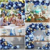 Kit arco palloncino blu, 133 pezzi, ghirlanda palloncino compleanno con