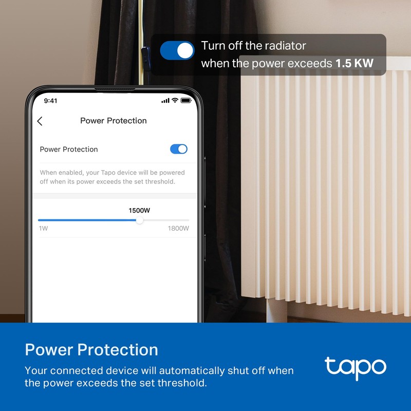 TP-Link Tapo Smart Plug P210M, Wi-Fi in-Wall Outlet, Matter Compatible,