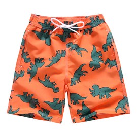 Boys Swim Trunks, Quick Dry Beach Swim Shorts Little Boys Bathing Suit Swimsuit Toddler Boy Swimwear with Mesh Lining, 3-14 Years (7-8 Years, Dinosaur)