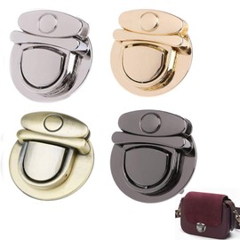 KanDery 4PCS Purse Making Lock, Clasp Catch Purse Push Lock, DIY Thumb Press Lock for Bag Making Book Leathercraft Fabric Handbag Wallet, 22x24mm