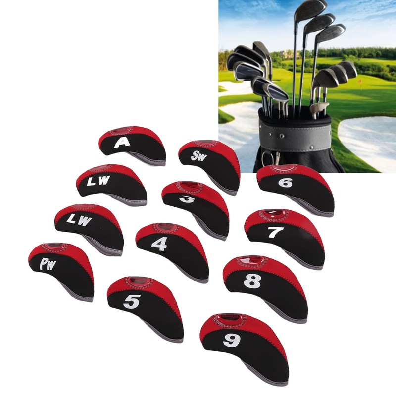 12 Pcs Golf Iron Head Cover Set Club Headcover Set