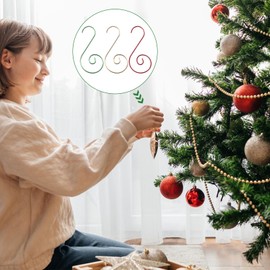 Miukada Christmas Ornament Hooks, Christmas Ornament Hangers 120Pcs, Mix Color Small Metal Decorative Ornament Hooks for Xmas Tree Decorations-Gold & Green & Red