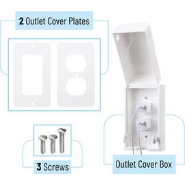 Bates - Caja de seguridad para toma de corriente para bebé, fundas de enchufe para enchufes eléctricos, cubierta de enchufe a prueba de niños, cubiertas de enchufe para enchufes