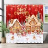 Fitumiw Merry Christmas Gingerbread House Shower Curtain 72" x 72"