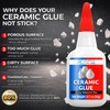 Adhesive Guru Ceramic Glue (2x0.7 oz) Super Glue for Pottery,