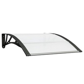 CHARMMA Door Canopy Black,Transparent Polycarbonate,ABS,Aluminum,Window & Door Awnings-153588