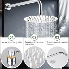 SOLVEX Ducha Empotrados Set, Monomando Mezcladora para Regadera, SP-90111