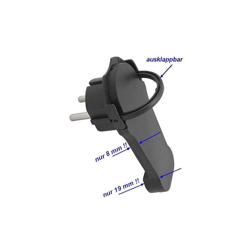 WeBaSo WSP3x60-FlStsw 3 Pieces Black Angled Plugs Extra Flat for