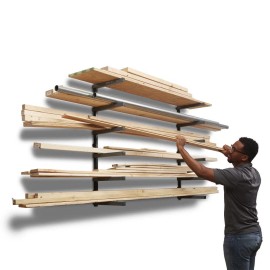 Bora Portamate Wood Rack 6 Tier Wall Mounted Gray/black