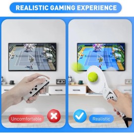 Premium Real Handle Tennis Racket Sport Grip for NS-OLED Joy-Con Game Controller