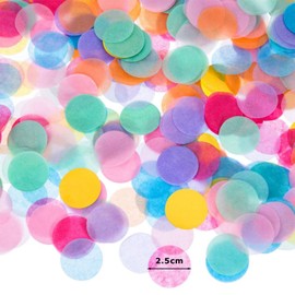 JOYOLA 150 g Confetti Round 2.5 cm Paper Confetti Multicoloured Round Tissue Confetti Colourful Wedding Birthday Confetti Round Colourful for Carnival Decoration, Party Wedding Decoration