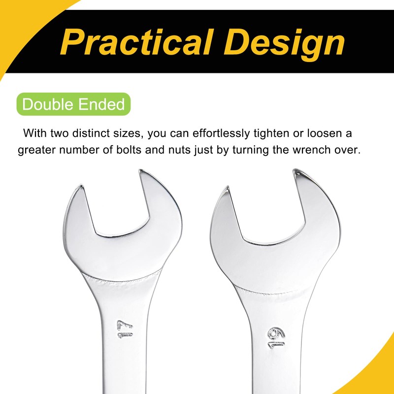 WorkBless Thin Open End Wrench, 17mm x 19mm Metric Chrome