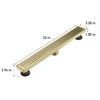 AVSIILE Linear Shower Floor Drain, Brushed Gold 24 Inch 304