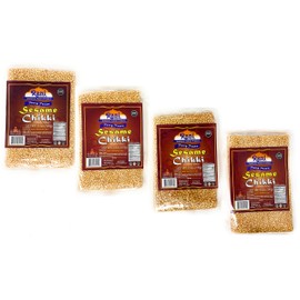 Rani Sesame Chikki (Brittle Candy) 100g (3.5oz) x Pack of 4 ~ All Natural | Vegan | No colors | Gluten Free Ingredients | Indian Origin
