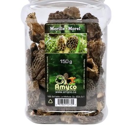 Amyco- Dried Morel Mushrooms, Dehydrated Canadian Wild Harvested 150 Grams