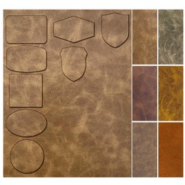 Leather/Leatherette Patches/Sheets for Laser Engraving Iron On with Heat Press Adhesive Backing,Blank Laserable Faux Leather,Engravable/Engraver Leather Material for Hat/Cap/Backpack(5 Large Pcs)