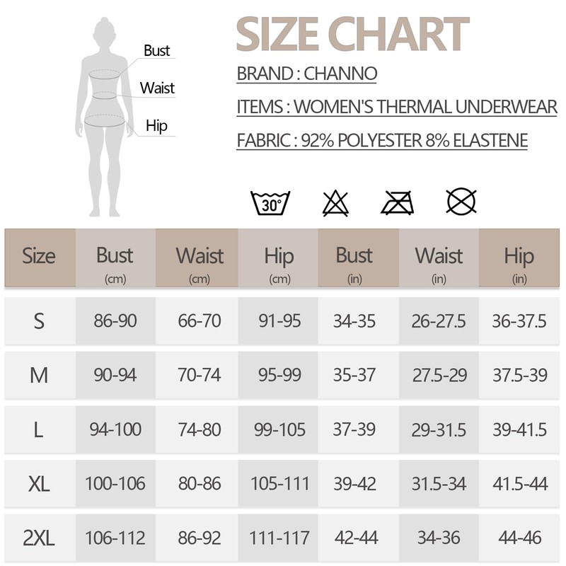 Channo Set Termico Donna Morbido Leggero Caldo e Traspirante Nero