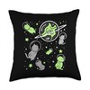 Agender Pride Cat In Space Throw Pillow, 18x18, Multicolor