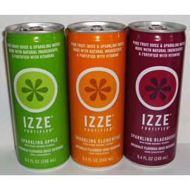 Izze Sparkling Variety Pack - Blackberry - Apple - Clementine 8.4 Oz Cans (Pack of 12)