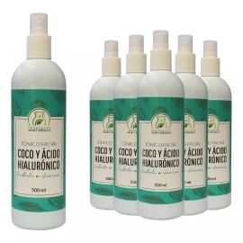 Productos Mart Mexico Tónico Facial De Coco Con Ácido Hialurónico (500ml) 6 Pack