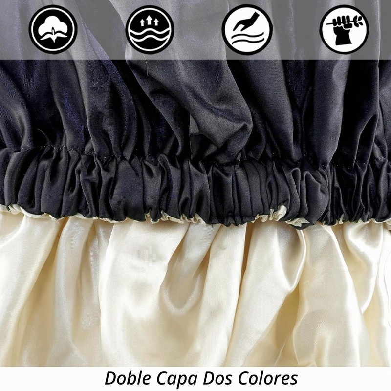 Woakess Gorro De Seda para Dormir Gorro Saten Pelo Rizado,