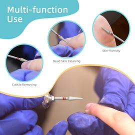 hytoos HYTOOS 4mm Long Bud Cuticle Clean Nail Drill Bit, Russian Diamond Nail Bits Professional Safety Under Nail Cleaner Burr for Cuticle Dead Skin, Electric Nails Drill Accessories, Fine