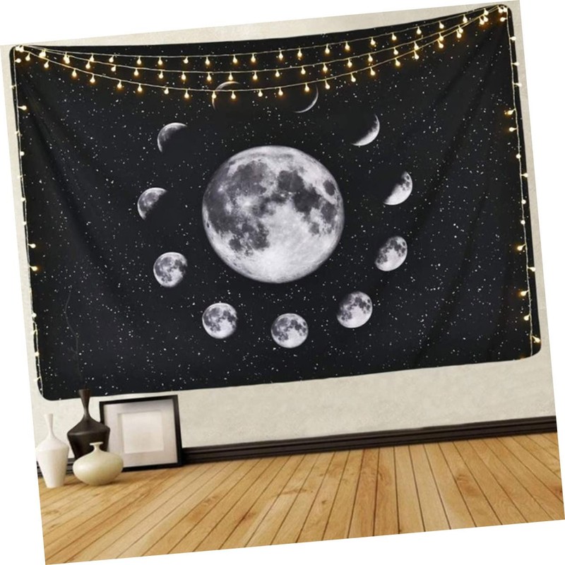ABOOFAN 1Pc Moon Pattern Tapestry Delicate Wall Blanket for Bedroom