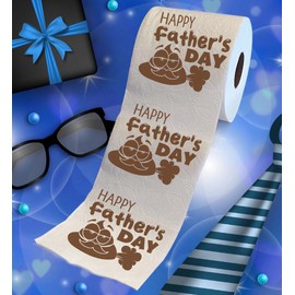 Printed TP Happy Fathers Day Cartoon Printed Toilet Paper Roll – Father's Day Funny Novelty Gag Gift Prank, Cute Gifts for Dad, Husband, Boyfriend – Best Dad Gift - 500 Sheets