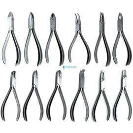 12 Pcs Dental De Bond Band Seat & Placement Hard Wire Pin Ligature Cutting Plier