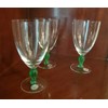 GORHAM CRYSTAL GREEN STEMMED ICED TEA OR WATER GLASS- SET