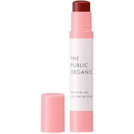 The Public Organic Essential Oil Color Lip [Spirit Red] 100% Natural Origin Colored Lip Balm, Made in Japan, 0.1 oz (3.5 g)