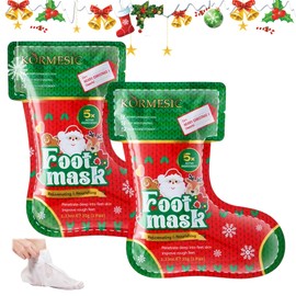 2 Pairs of Christmas Foot Care Foot Masks, Moisturising Care Foot Mask Socks, Moisturising Foot Mask, Gentle Foot Care Suitable for Men and Women, Christmas Gifts