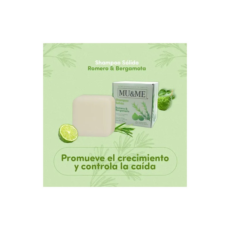 Shampoo Solido Mu&me Romero & Bergamota Crecimiento 60gr