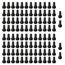 QISF 100Pcs TR413 Snap-in Short Black Rubber Tire Valve Stem for Tubeless 0.453 Inch 11.5mm Rim Holes on Standard Vehicle Tires