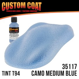 Custom Coat Federal Standard Color # 35177 Camo Medium Blue T94 Urethane Spray-On Truck Bed Liner, 2 Quart Kit with Spray Gun and Regulator - Durable Textured Protective Coating - Easy Mix Car Auto