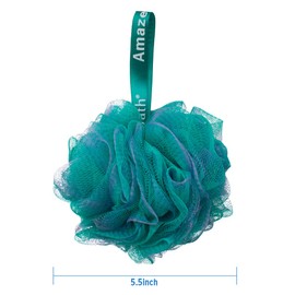 AmazerBath Bath Shower Loofah Sponge Exfoliating Body Scrubber 60g/PCS Pouf Bath Sponges- Set of 4 Flower Color Sponges