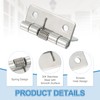 sourcing map 4Pcs Spring Hinge, 1.5" Length 304 Stainless Steel