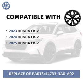 Paanlok Aerospace-Grade ABS Hubcaps for 2023-2025 CR-V | 17in Steel Wheel Covers 4-Pack | OEM Style Design + Anti-Rust Coating & IPX4 Waterproof (Gloss Black)