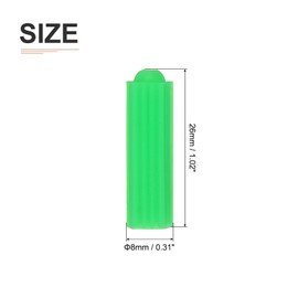 DTGN 8x26mm Wall Anchors - 200 Pack - Good for Concrete Tile Cement - Plastic Drywall Plugs Anchors Screws Expanding Plastic Screw Anchors - Blue