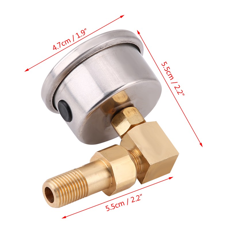 Universal Fuel Pressure Liquid Filled Regulator Gauge Adapter Kit 0-100PSI
